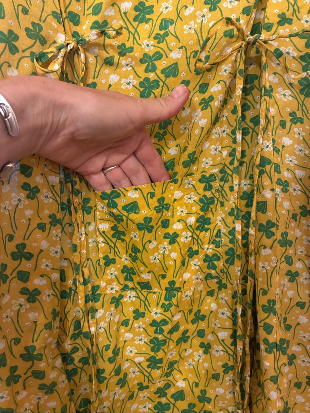 Sleeveless Yellow Floral Tie-Waist Mini Dress by Field Day - Picture 2 of 5